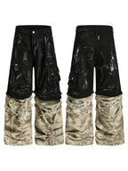 【26s May.】Paint Splatter Patchwork Camo Wide Cargo Pants