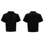 【25s Jun.】V-neck Padded Sportswear Set with Elegant Pleats