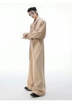 【26s Apr.】Scarf Shoulder Pad Shirt / Drape Wide-leg Pants