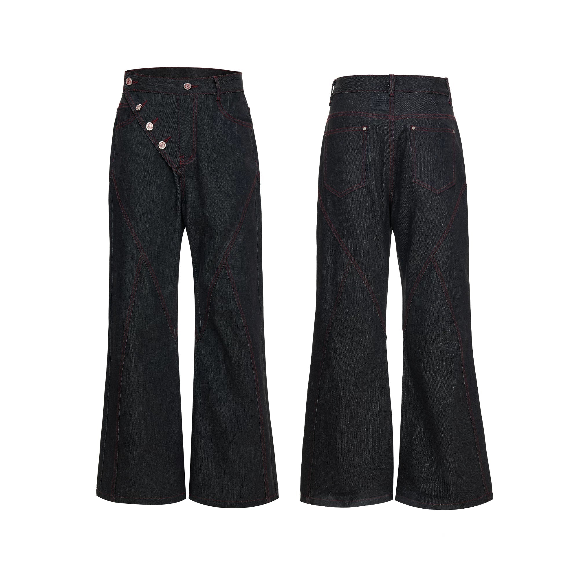【26s Feb.】14.5oz Raw Selvedge Black Slight Flare Denim Pants