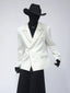 【26s Apr.】Crystal Embellished Padded Shoulder Blazer