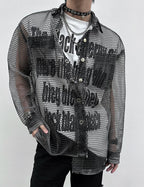 【26s Jan.】Sheer Mesh Korean-Style Casual Shirt