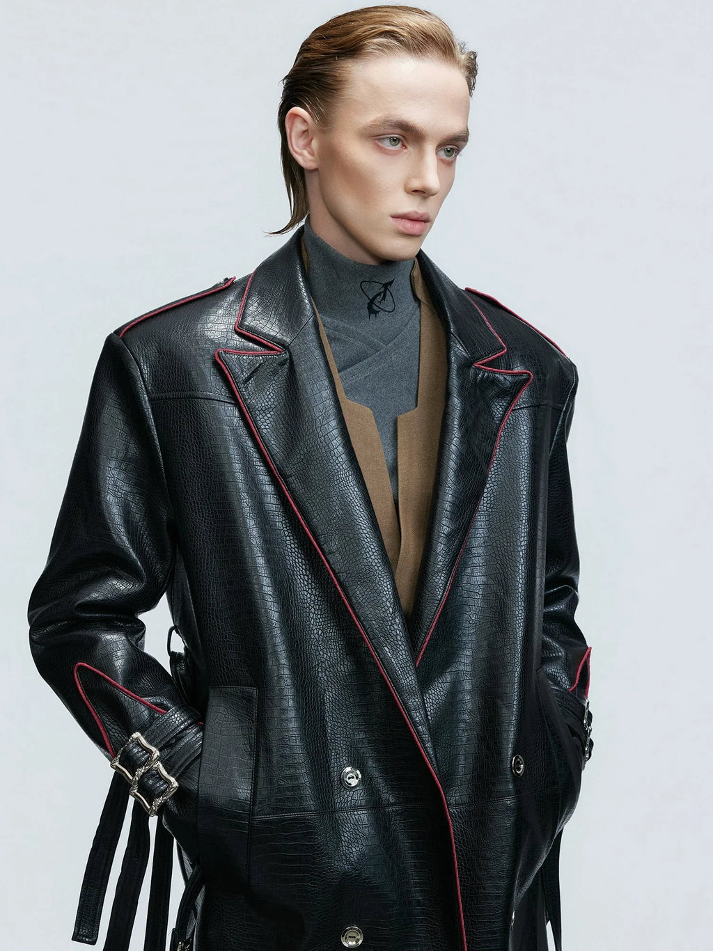 【25s Nov.】Heavy Deconstructed Crocodile Leather Coat