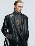 【25s Nov.】Heavy Deconstructed Crocodile Leather Coat