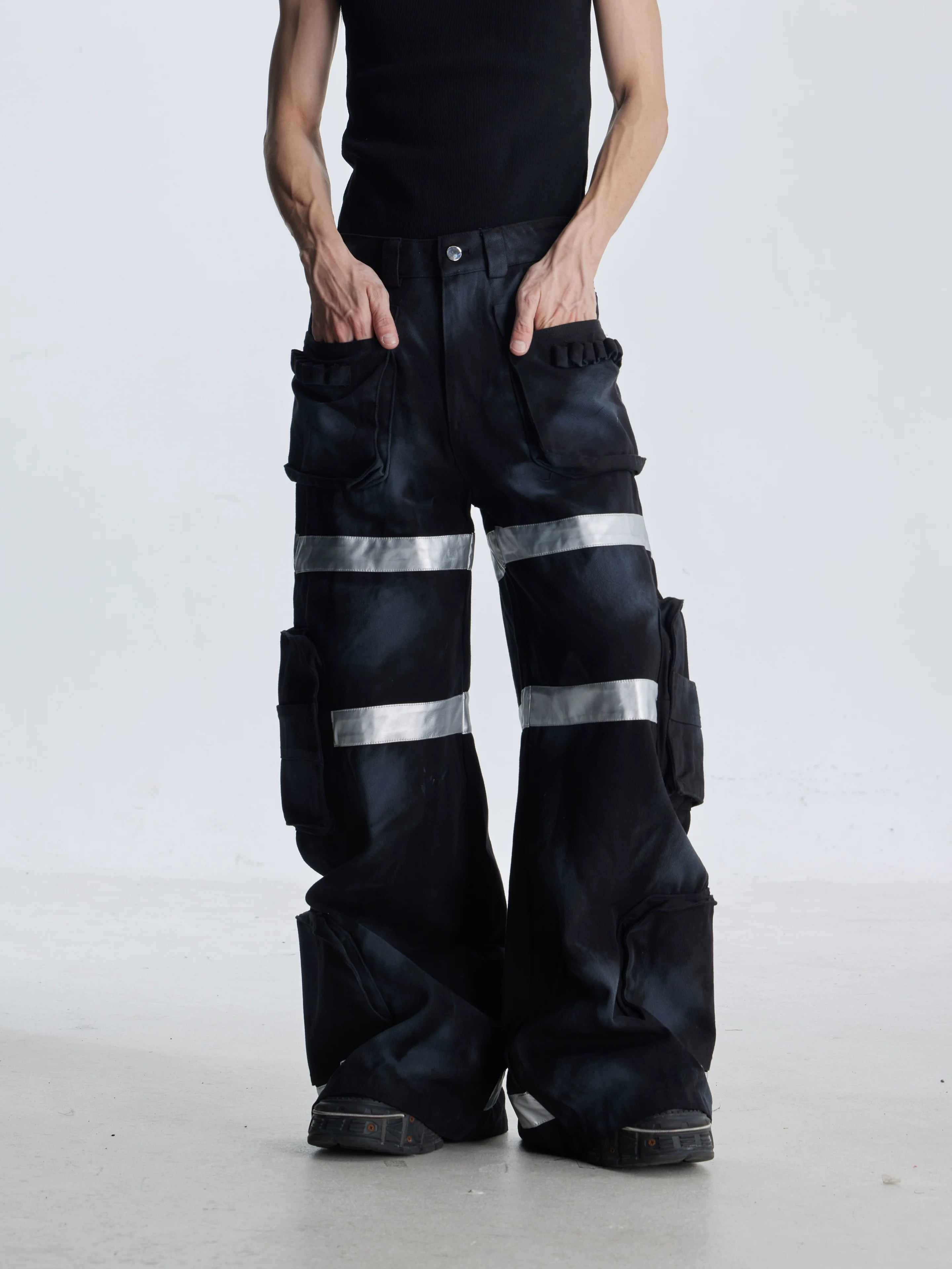 【25s Aug.】Street Dirty Dyed Multi-pocket Jeans
