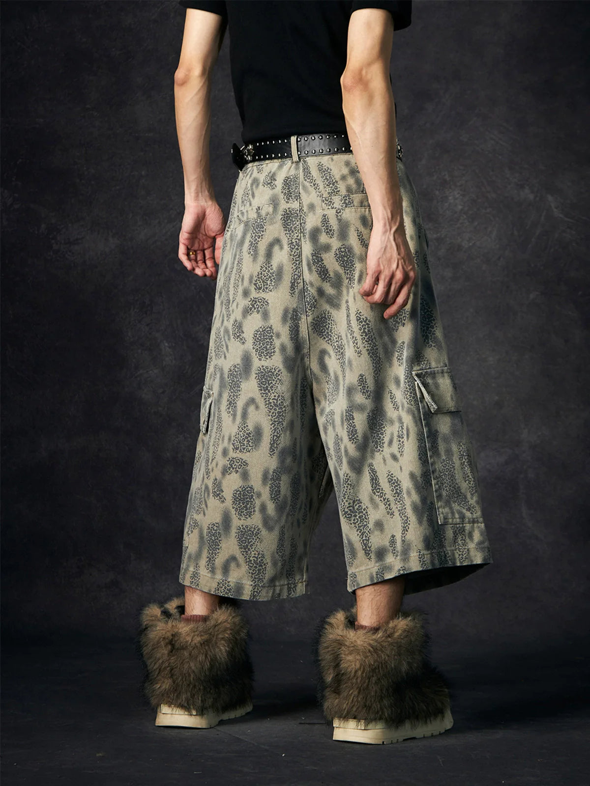 【25s Jun.】Leopard Print Ripped Pocket Cropped Pants