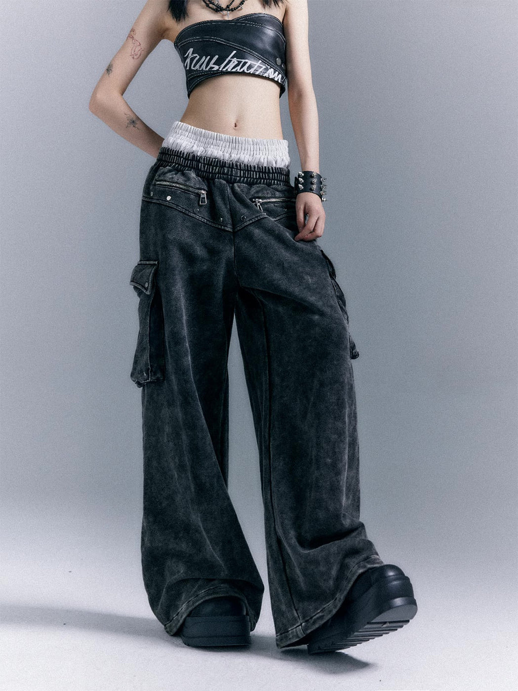 Double waist sweatpants