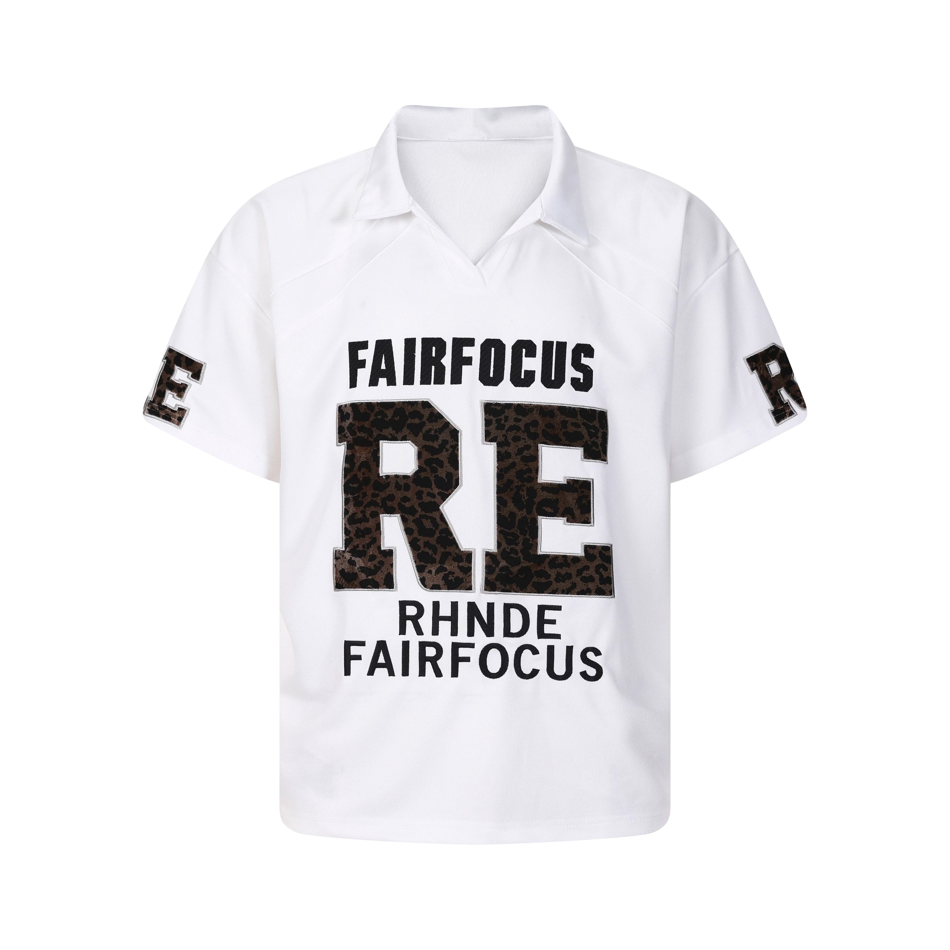 Leopard Embroidered Polo Jersey Tee
