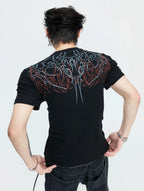 Gothic Flame Studded Slim Tee
