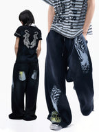 Double Waist Leopard Panel Sweatpants