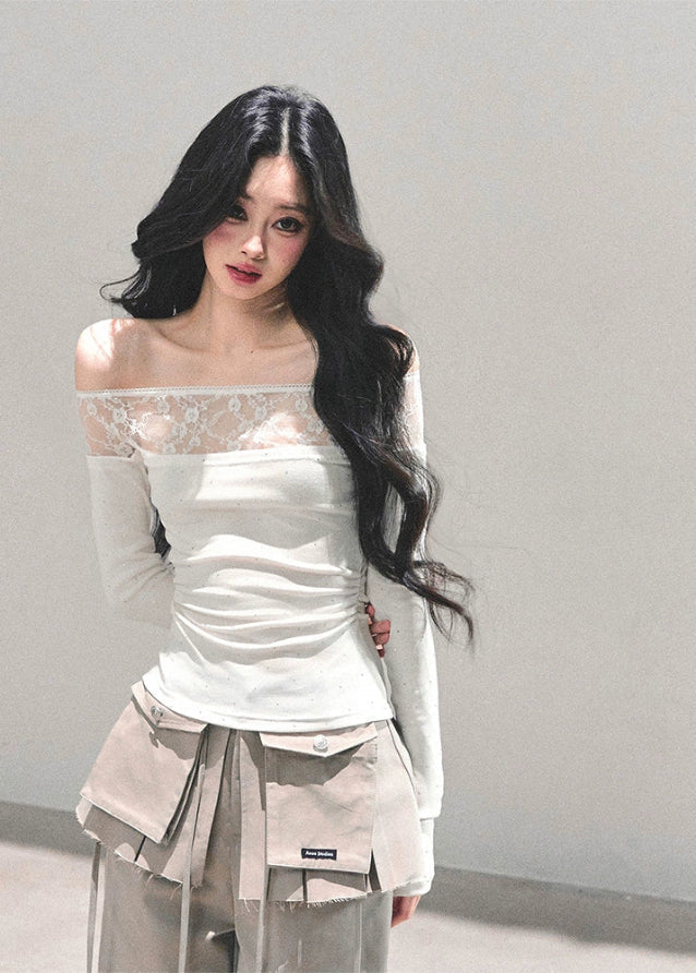 Afterwarmth Lace Off-Shoulder Top