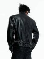 【26s Mar.】Napoleon Double-Breasted Leather Jacket