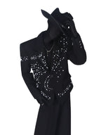 【26s May.】Pearl Embellished Heavy Detail Black Blazer