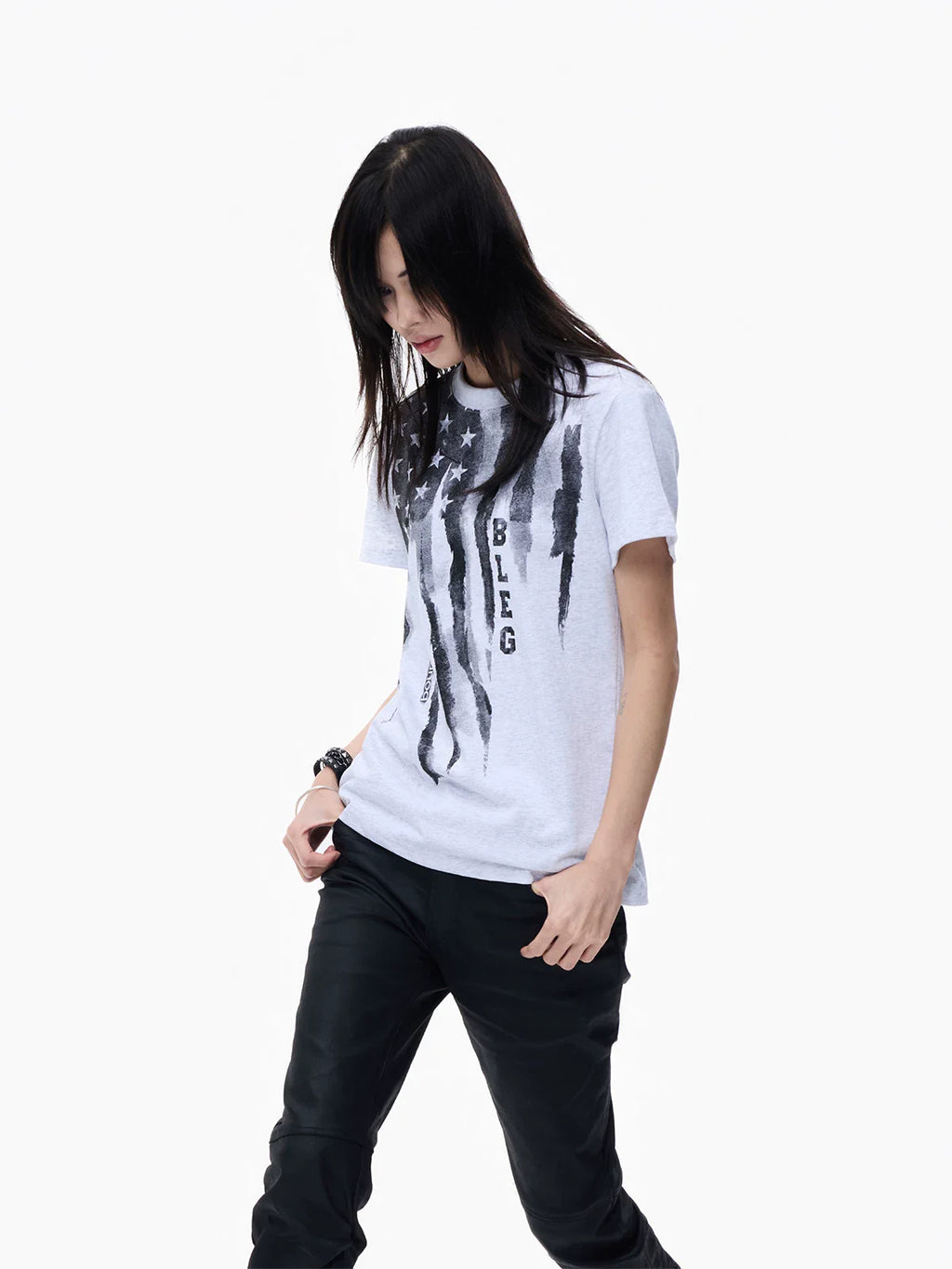 Washed Graffiti Cropped Tee