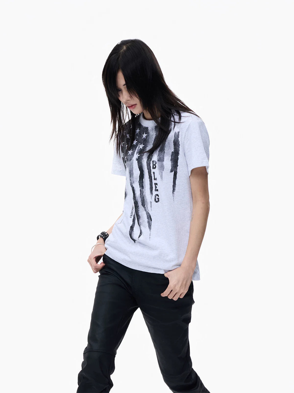 Washed Graffiti Cropped Tee