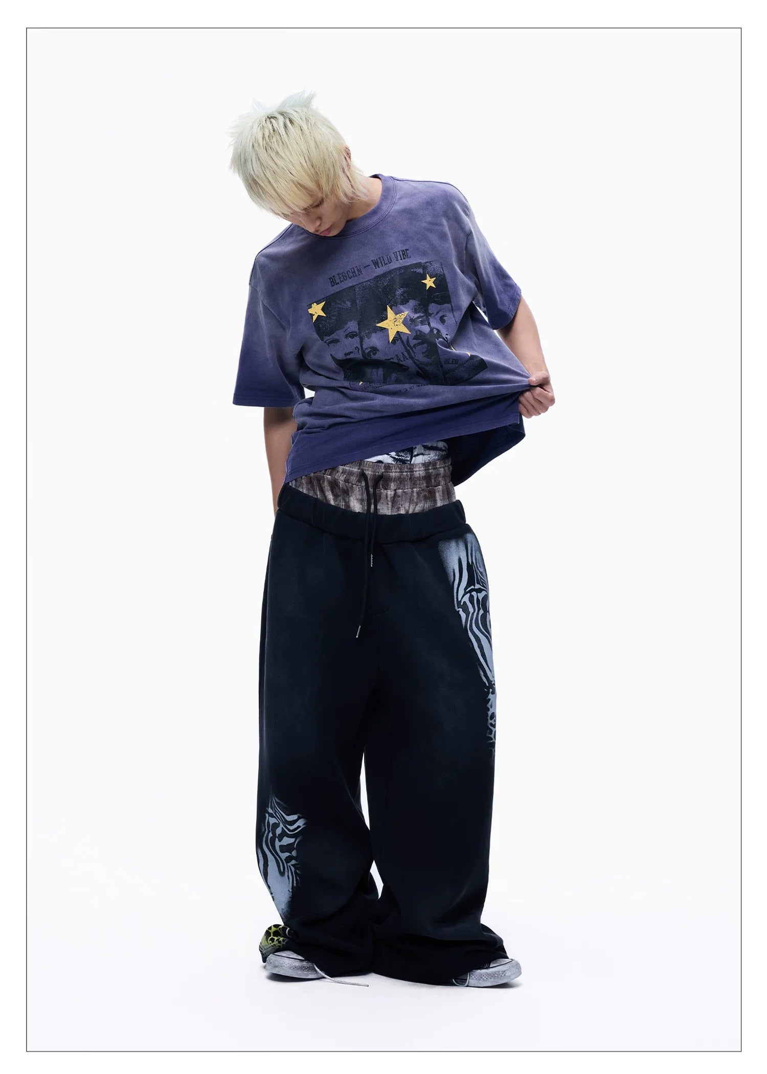 Double Waist Leopard Panel Sweatpants