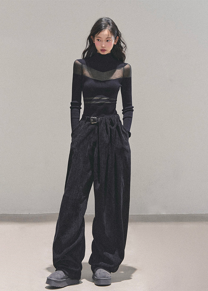 Twilight Drift Plush Wide-Leg Pants