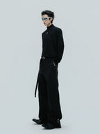 【25s Nov.】High-neck Deconstructed Base Layer High-elastic Metallic T-shirt