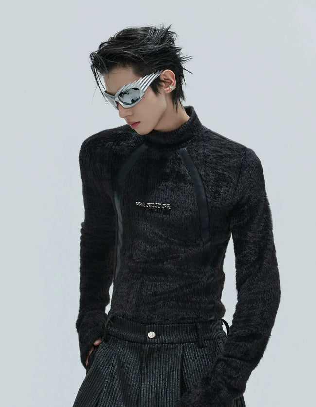 【25s Nov.】Deconstructed Faux Mink Turtleneck Bottoming Shirt Hover Image