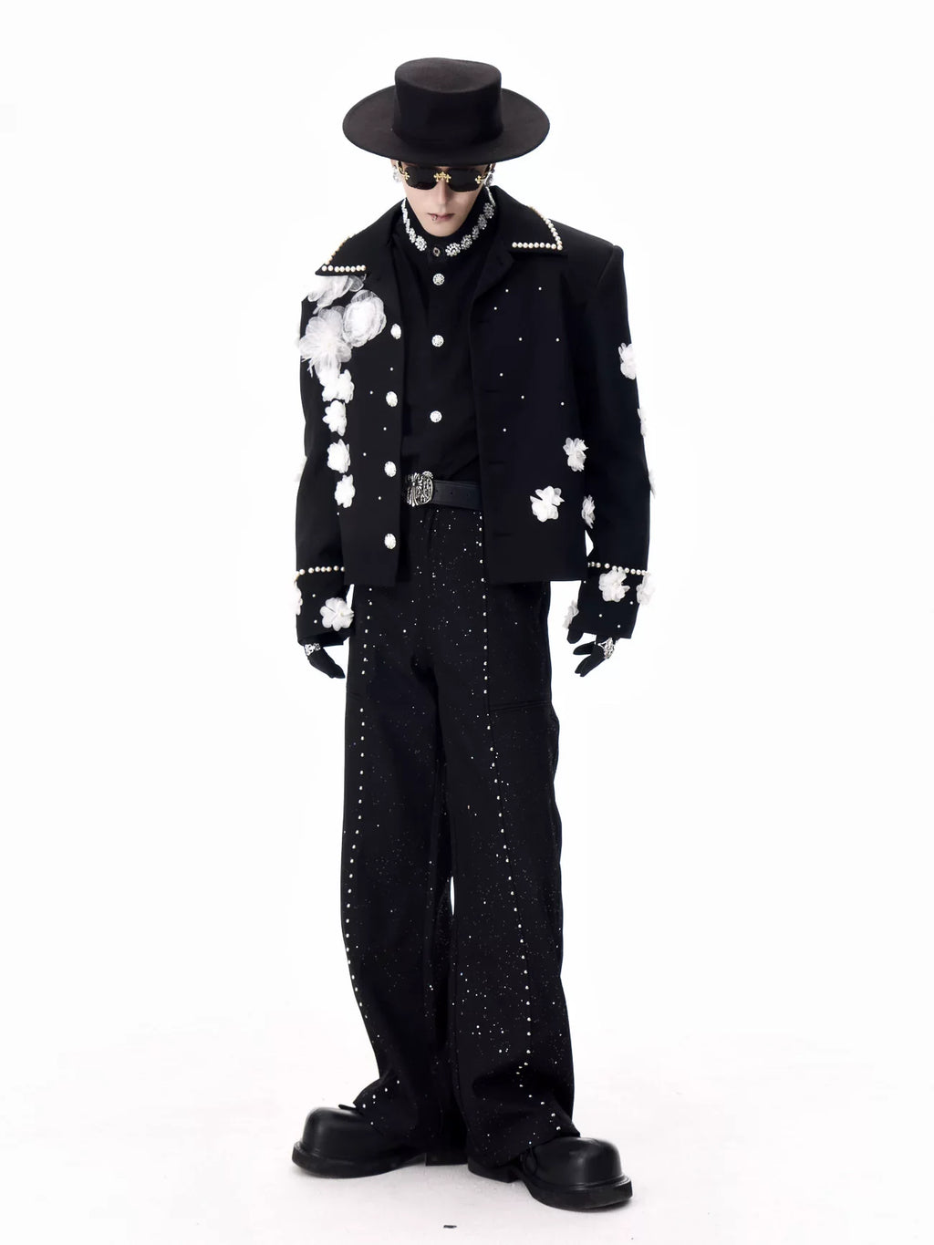 【26s Feb.】Couture 3D Floral Structured Shoulder Cropped Jacket / Pants