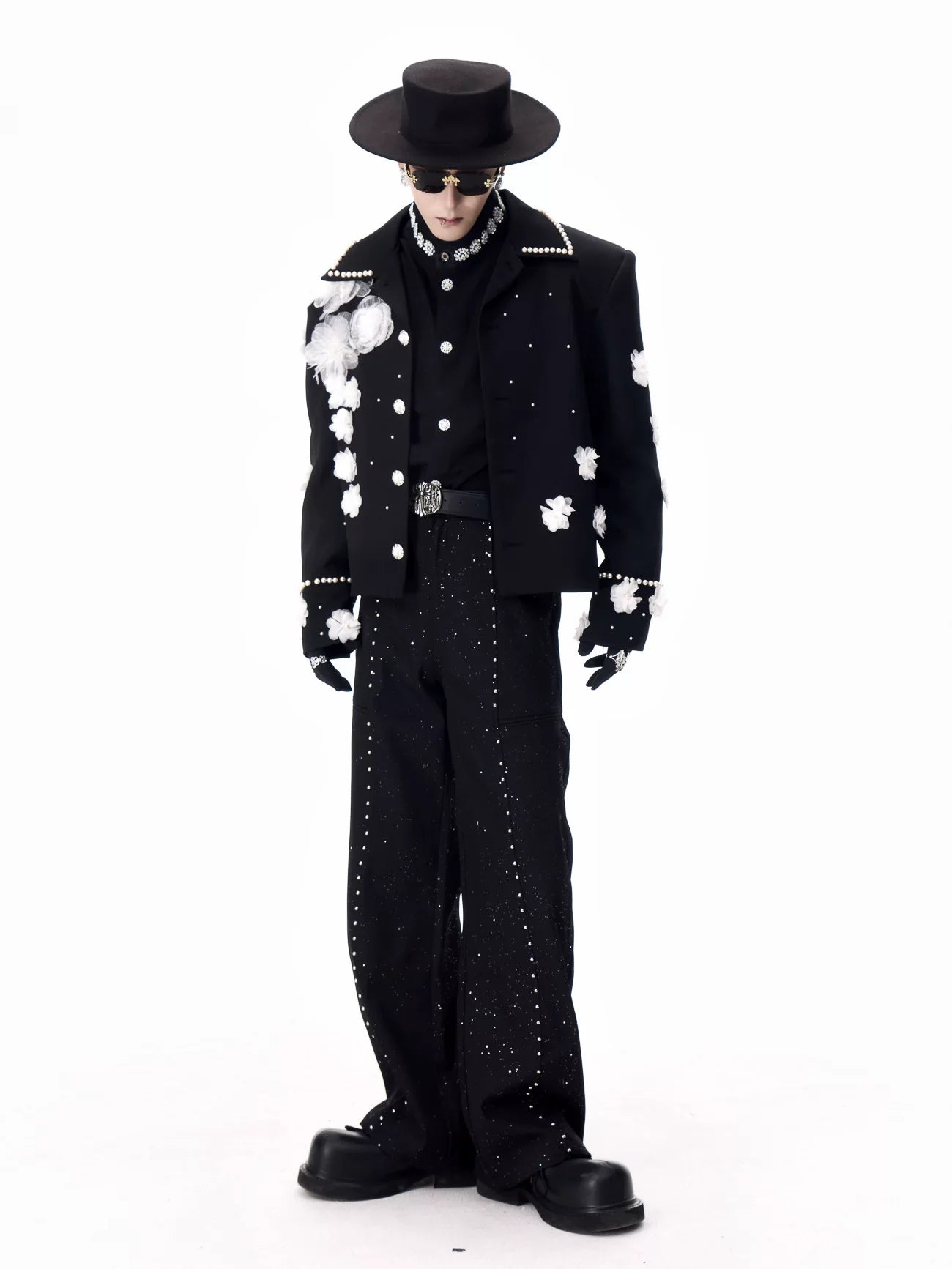 【26s Feb.】Couture 3D Floral Structured Shoulder Cropped Jacket / Pants