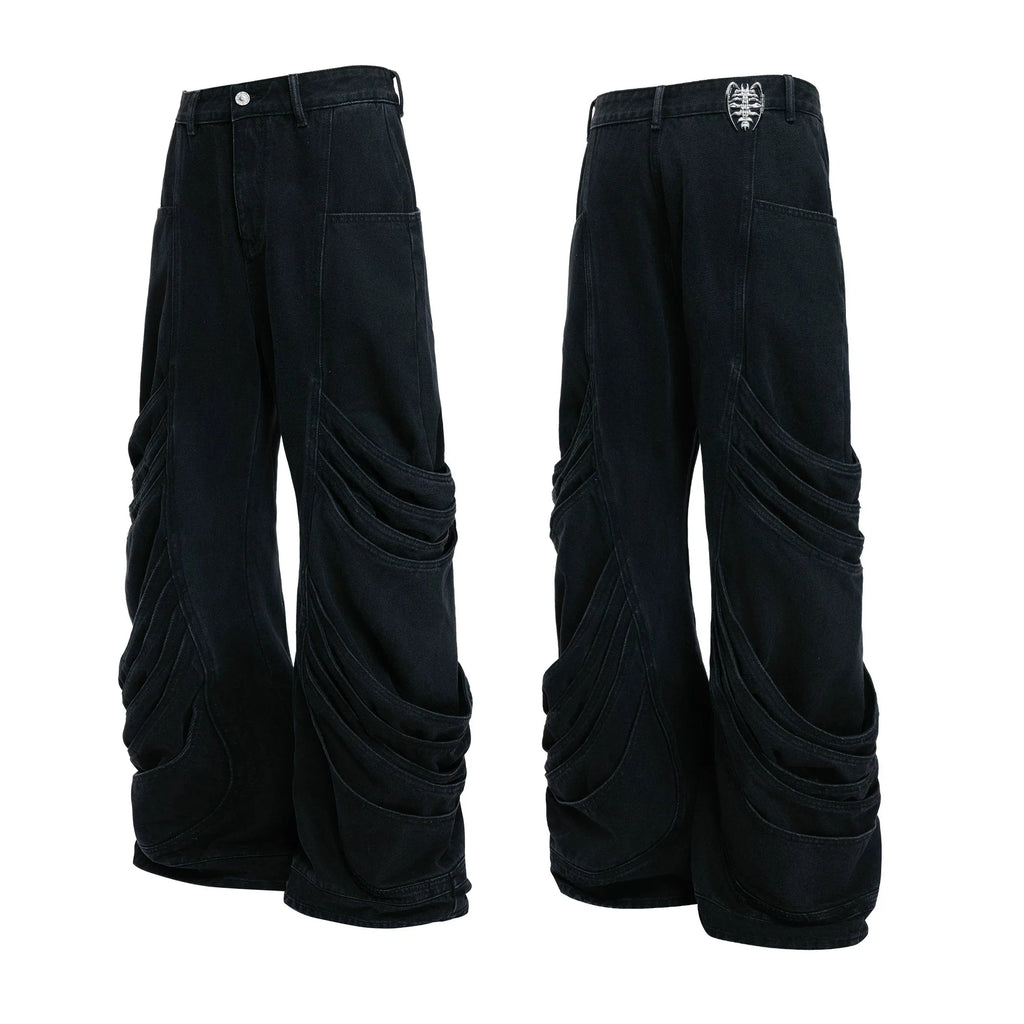 【26s Jan.】Deconstructed Vintage Curved Straight Denim Pants