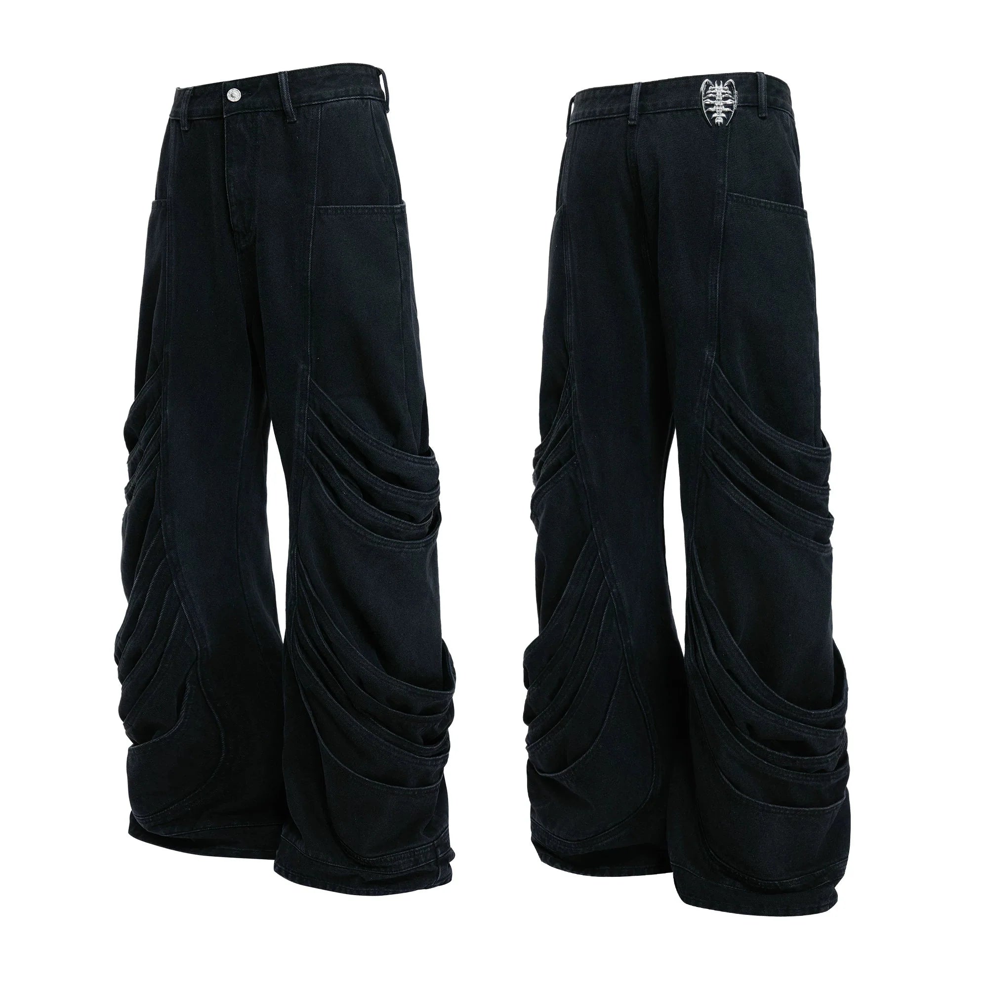 【26s Jan.】Deconstructed Vintage Curved Straight Denim Pants