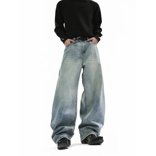 【26s Jan.】Clean-Fit Washed Vintage Straight Denim Pants Hover Image