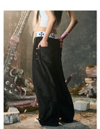 【26s Jan.】Boxing Velvet Curved Wide-Leg Denim Pants