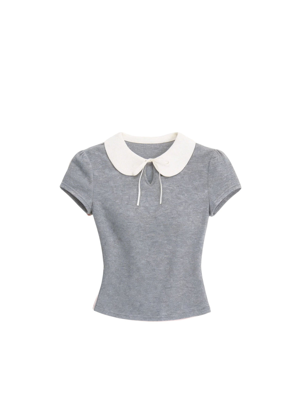 Doll Collar Slim Knit T-Shirt