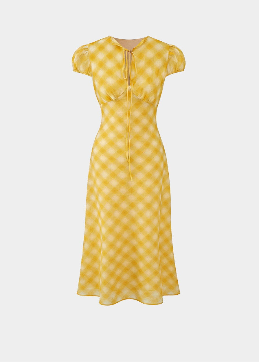 Provence Check Tea Dress