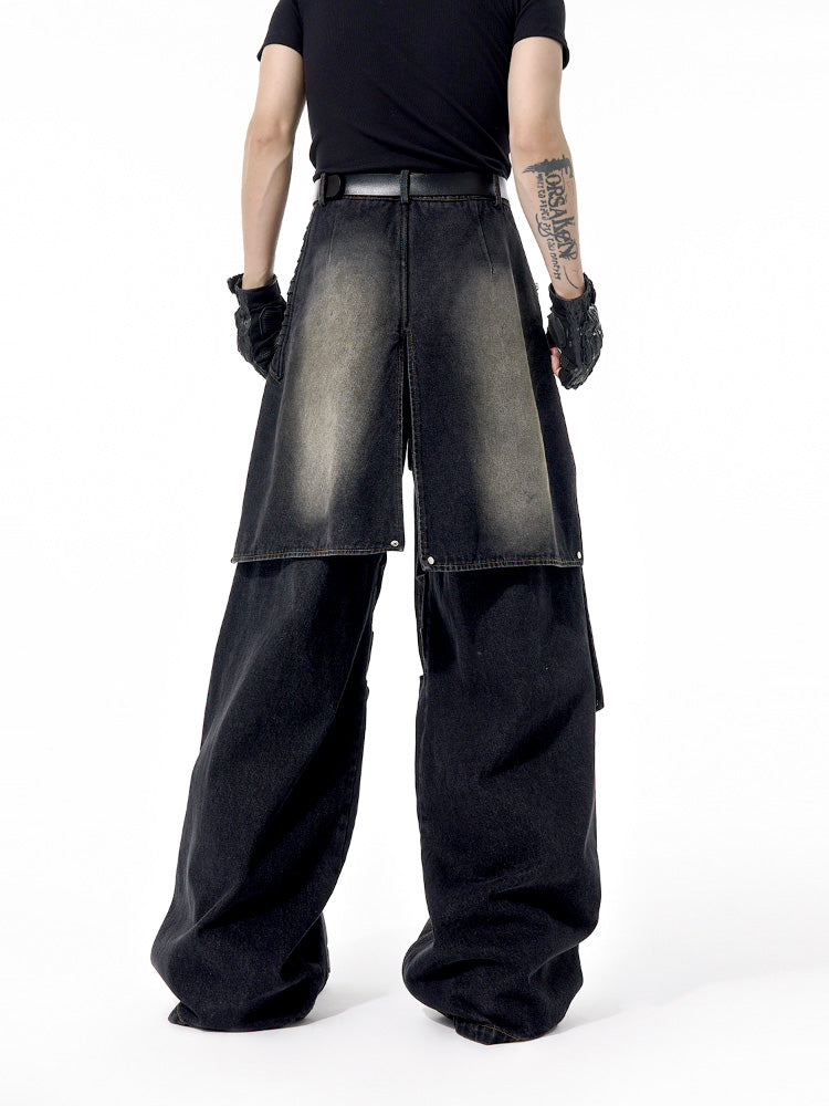 【25s Apr.】Vintage Deconstructed Distressed Rivet Jeans