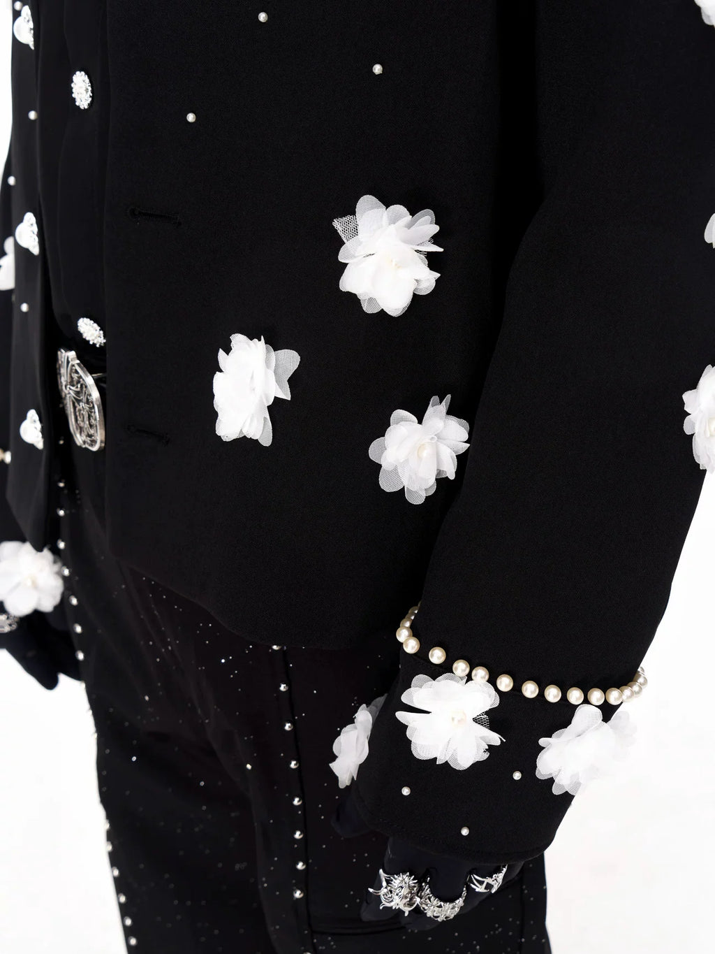 【26s Feb.】Couture 3D Floral Structured Shoulder Cropped Jacket / Pants