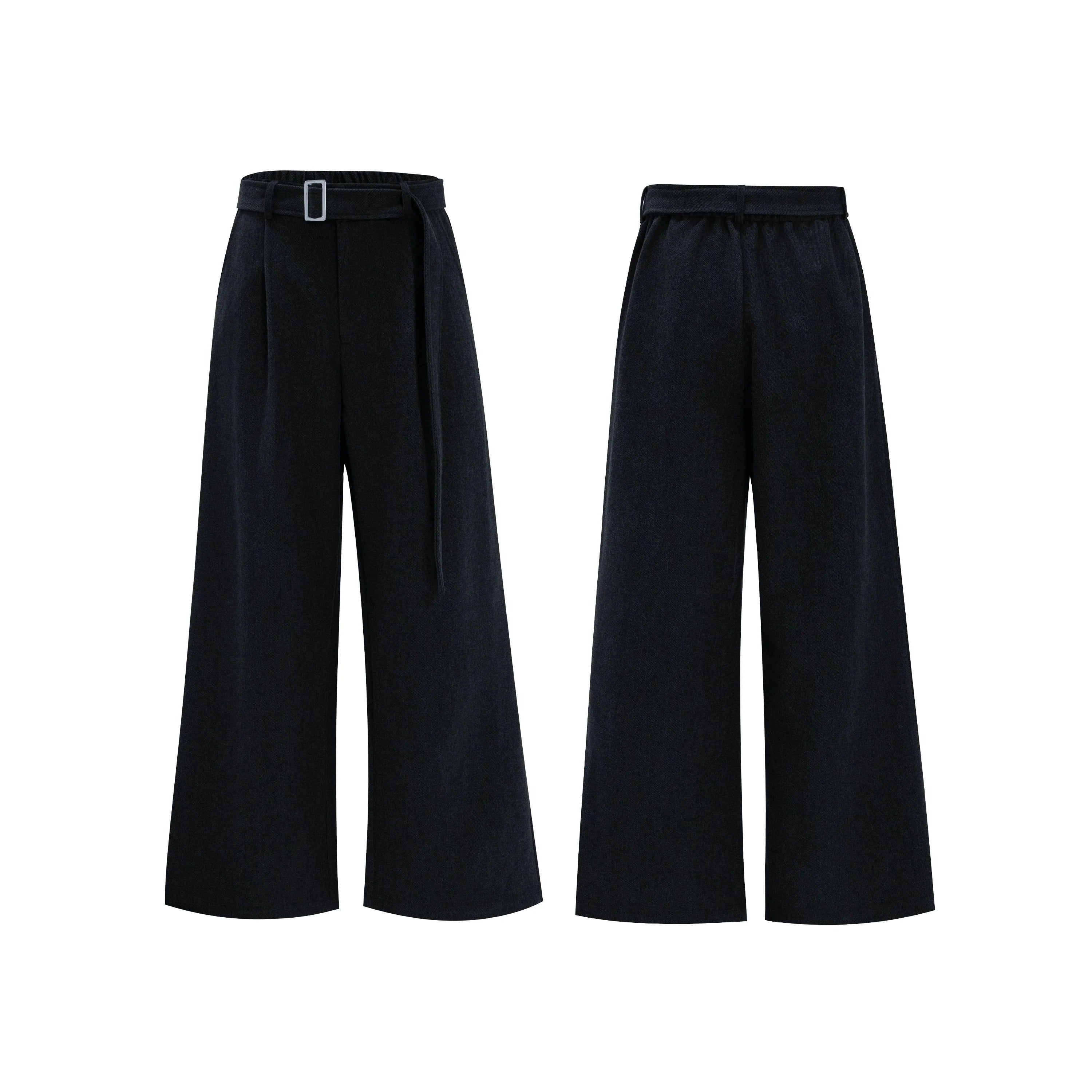 【25s Nov.】Elegant Detachable Fur Collar Wool Suit/Trousers