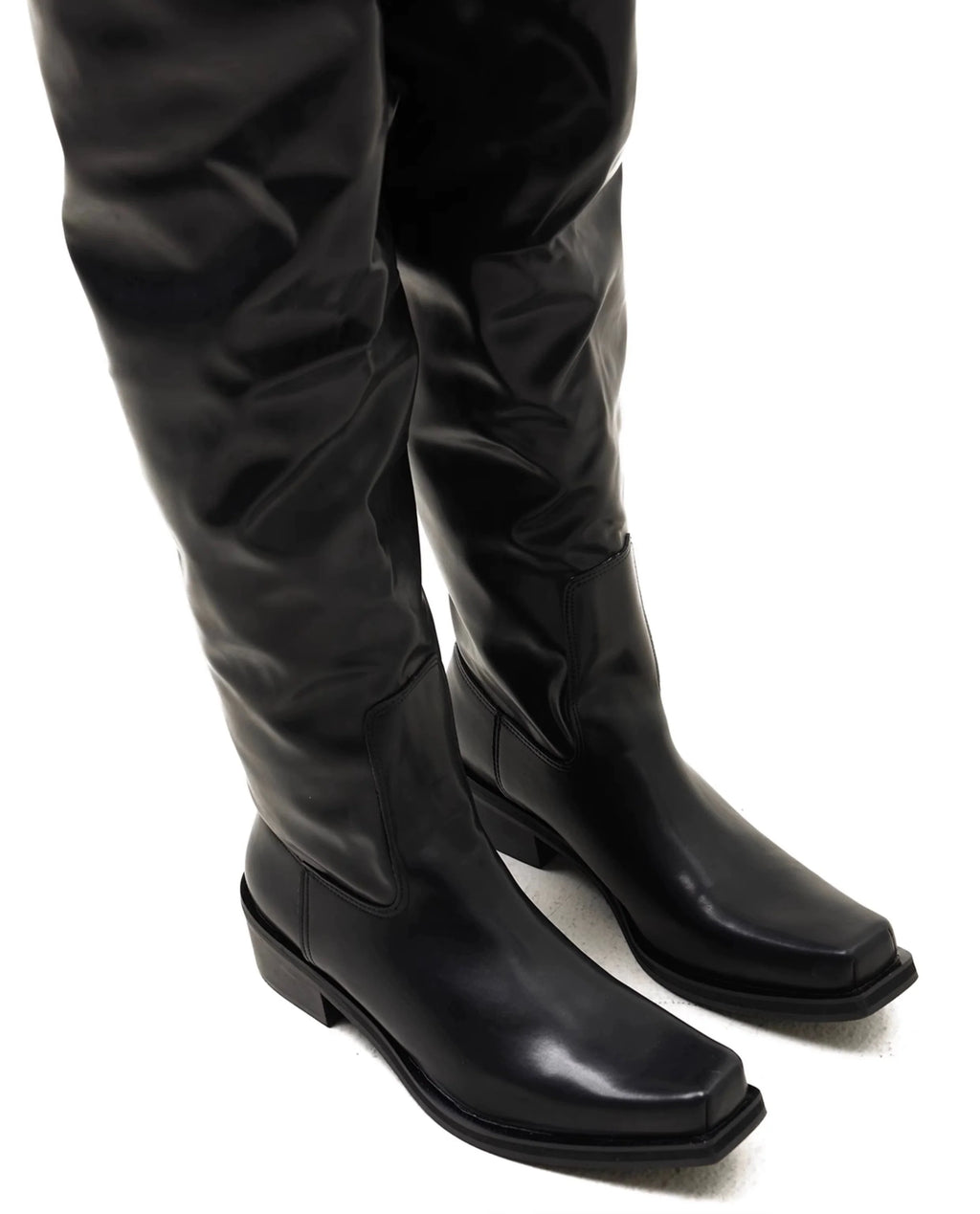 Square Toe Thick Sole Raised Toe Over the Knee High Boots
