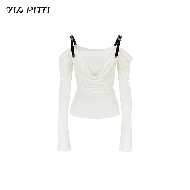 Draped Strap Hybrid Off-Shoulder Top