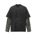 Layered Distressed Washed Long Sleeve Tee