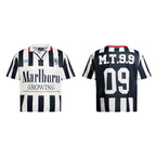 Vintage Letter Stripe Polo Jersey
