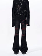 【26s Mar.】Flared Red Striped Jeans