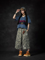 【25s Jun.】Leopard Print Ripped Pocket Cropped Pants