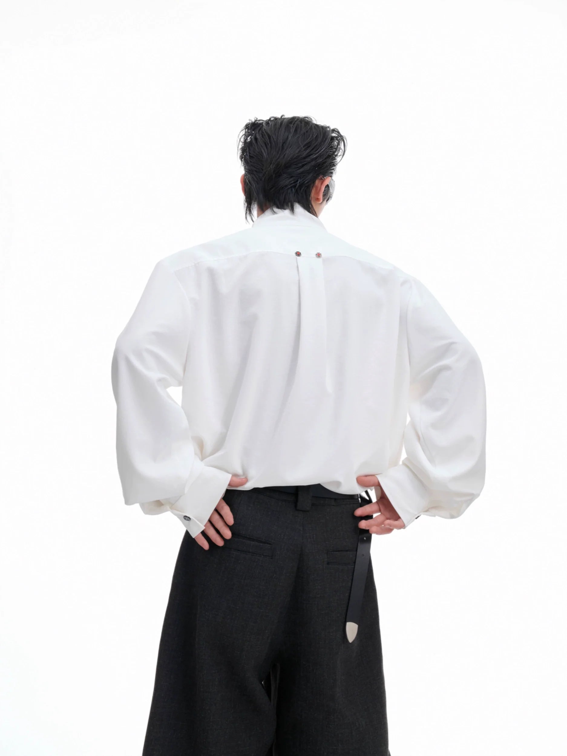 【25s Aug.】Scarf Neckline Ice Silk Shirt