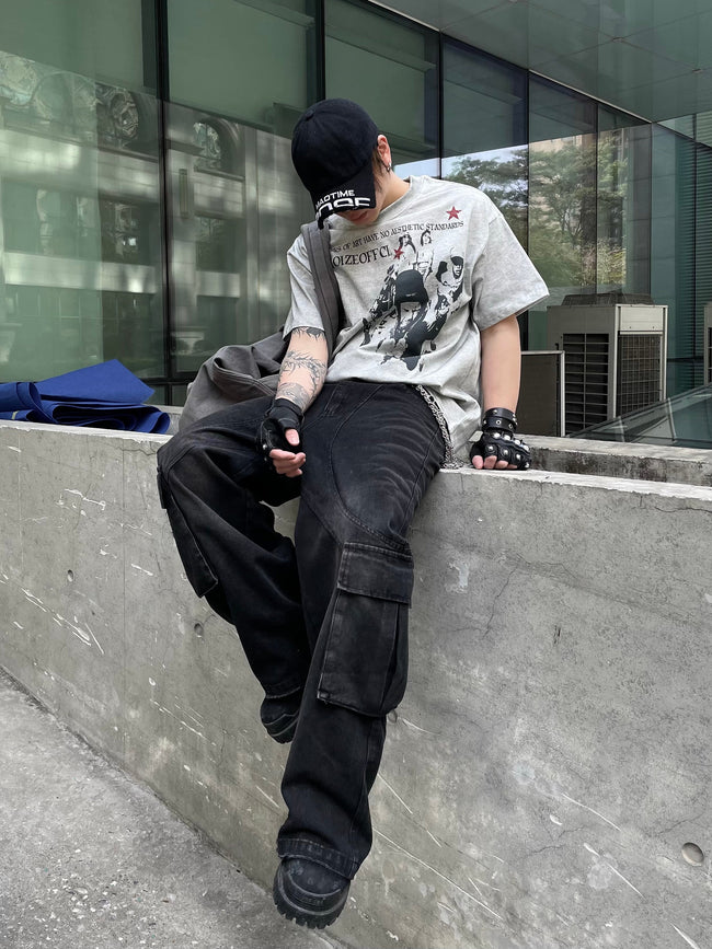 【25s Mar.】Vintage Portrait Print Loose T-shirt Main Image