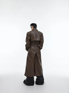 【25s Sep.】Deconstructed Silhouette PU Leather Coat