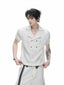 Openwork Embroidered Knit Polo Tee