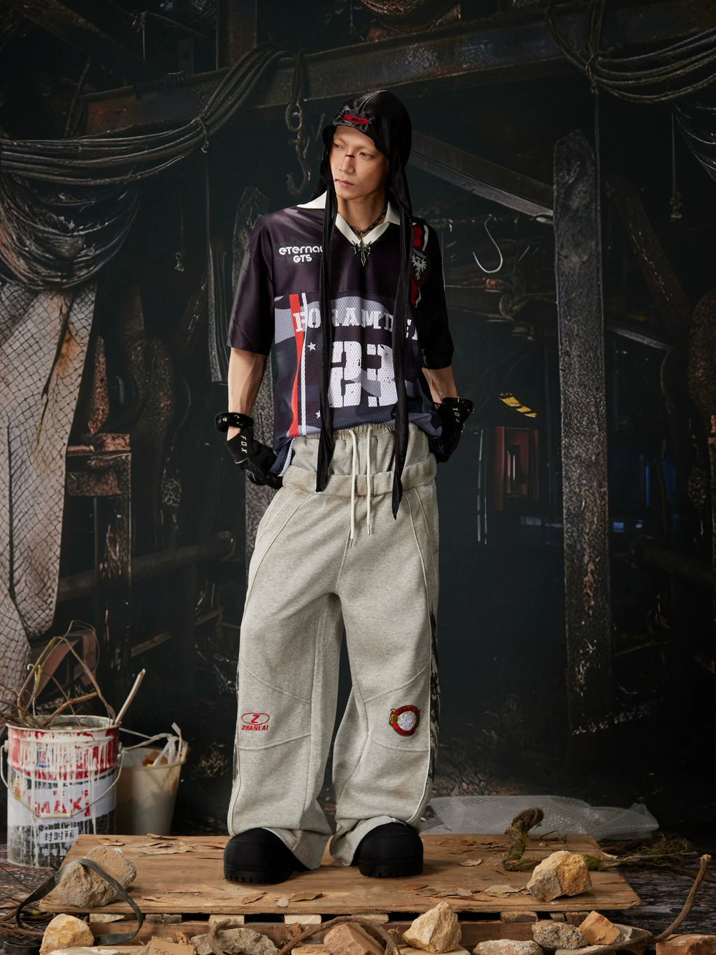 Number Print Contrast Jersey Tee