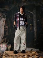 Number Print Contrast Jersey Tee