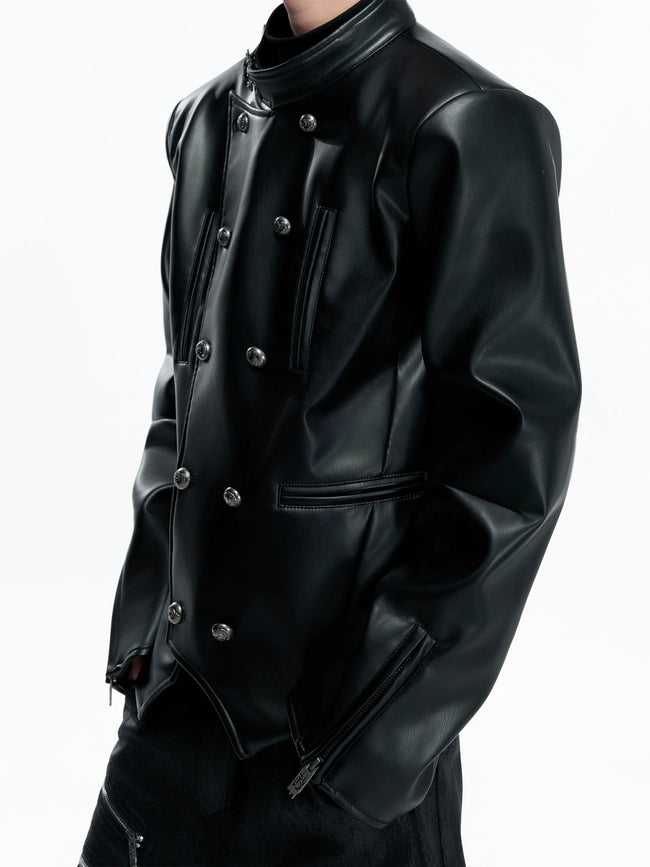 【26s Mar.】Napoleon Double-Breasted Leather Jacket Hover Image
