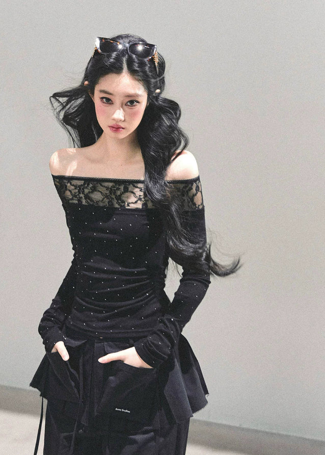 Afterwarmth Lace Off-Shoulder Top
