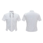 Structured Stand Collar Asymmetric Shirt