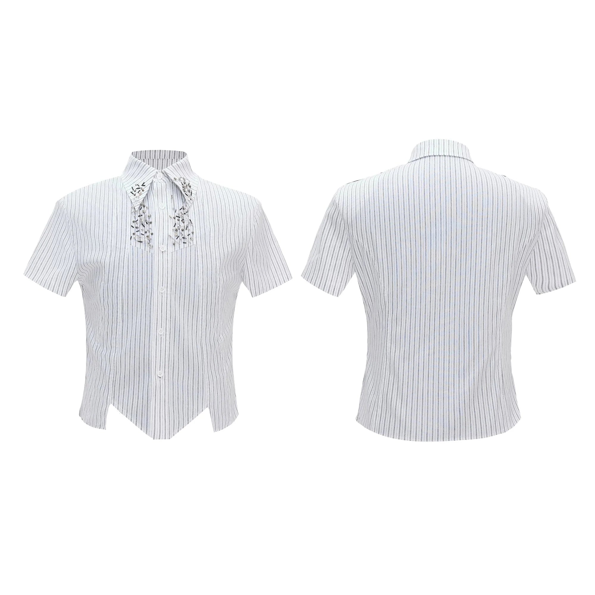 Structured Stand Collar Asymmetric Shirt